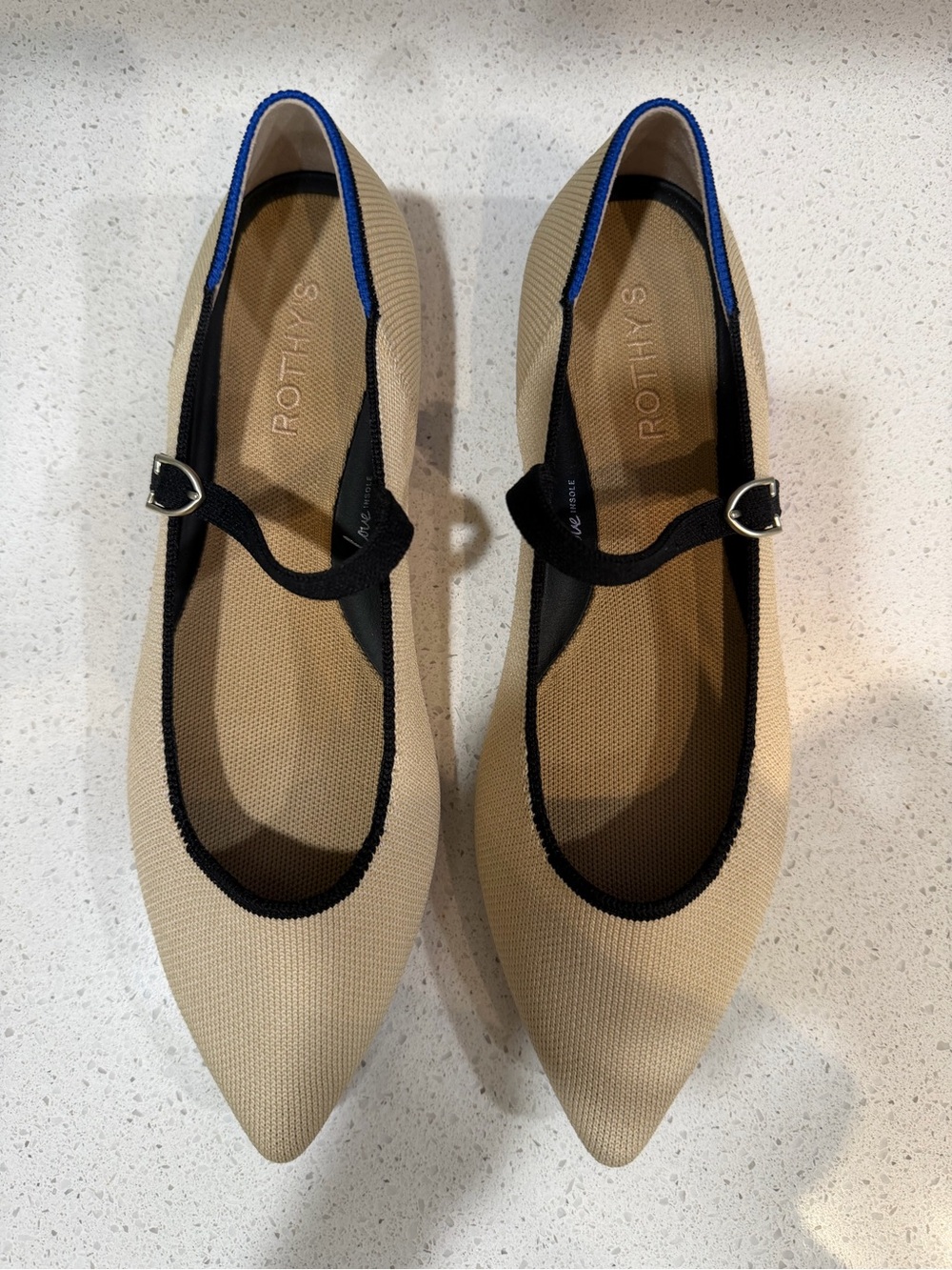 Rothy’s The Point Mary Jane II Sandstone Flats Women’s 9.5 Never Worn - Picture 4 of 7